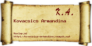 Kovacsics Armandina névjegykártya
